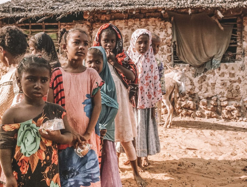 Lamu girls with candy