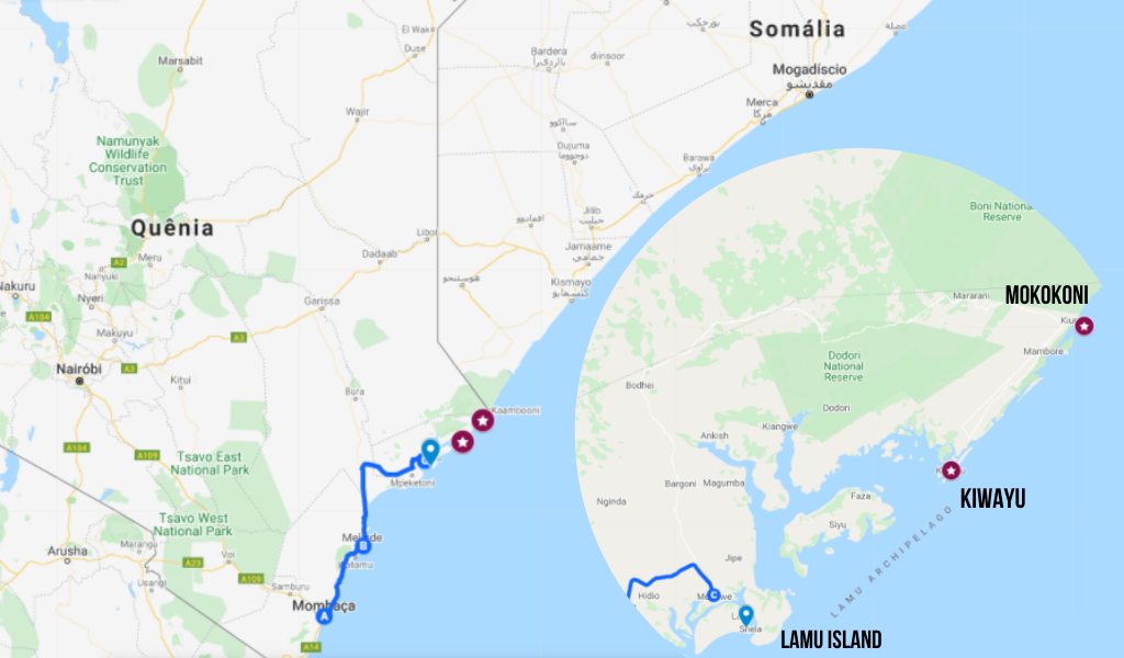 Mombasa to Lamu