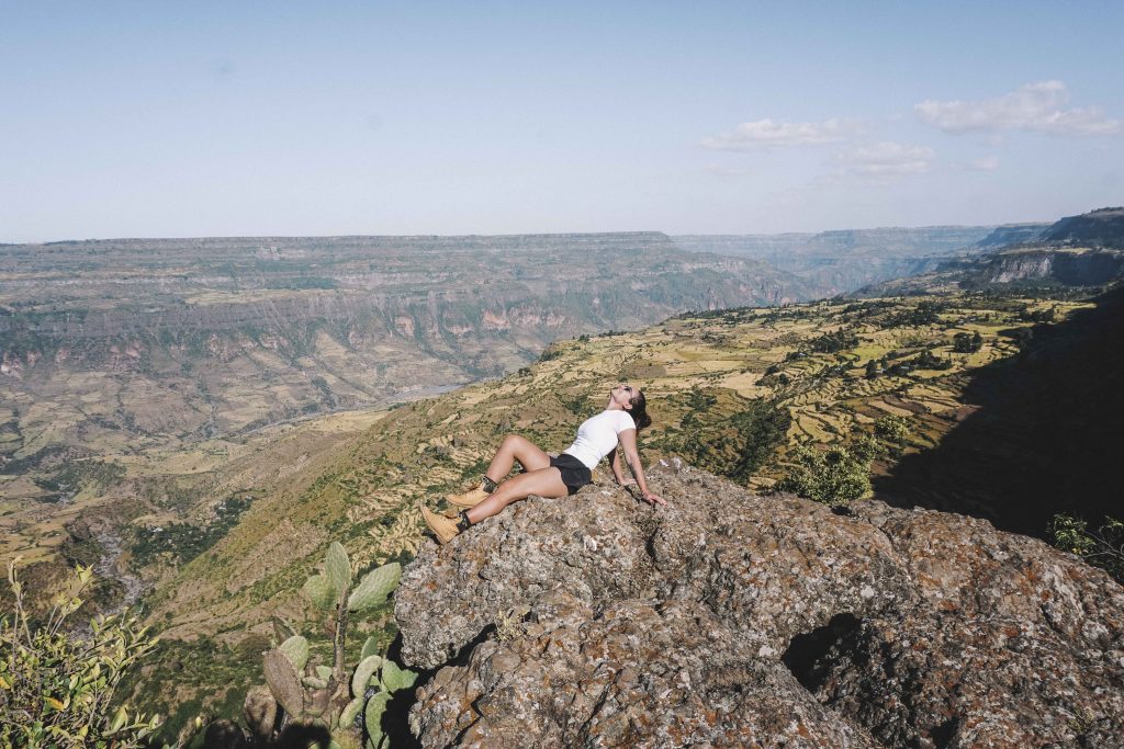 Montanhas em Debre Libanos na Etiópia