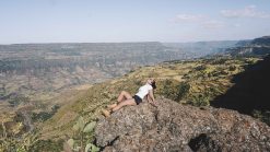 Montanhas em Debre Libanos na Etiópia